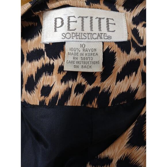 Leopard Blazer Power Jacket Sz 10 Animal Print Career Office Cocktail Luxe Punk - Picture 13 of 16